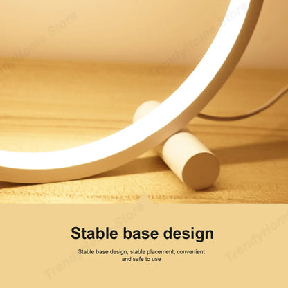 25CM LED Circular Ring Table Lamp - Modern Dimmable Light