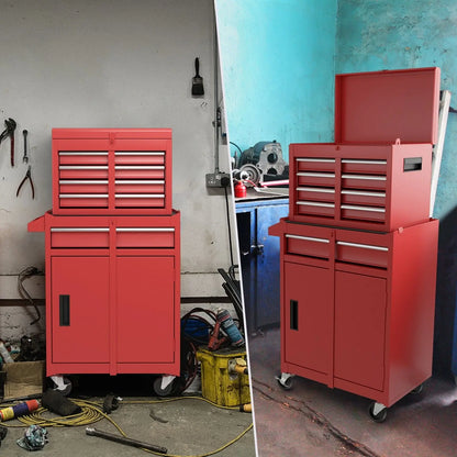 5-Drawer Rolling Tool Chest High Capacity Tool Storage Cabinet w/ Lockable Wheel