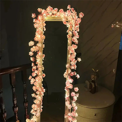 Cherry Blossom 96 LED USB Tree Branch Rattan Lights – 8 Modes Colourful String Lamp