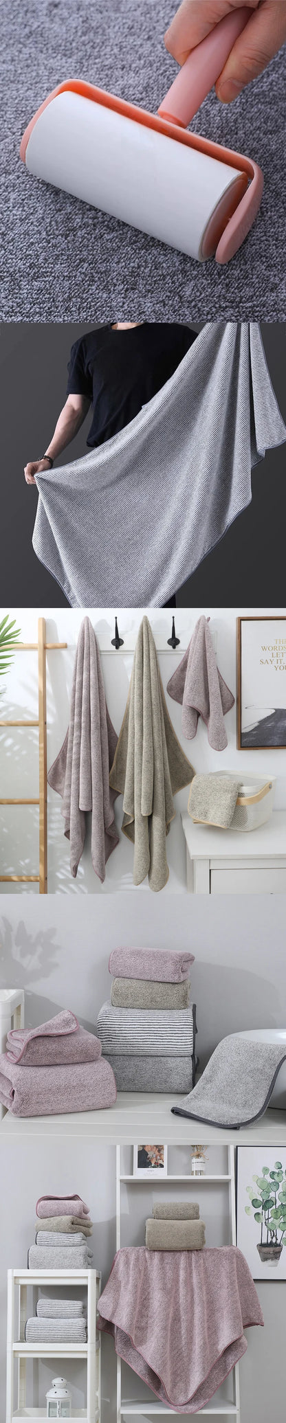 bamboo charcoal coral velvet fiber bath towel