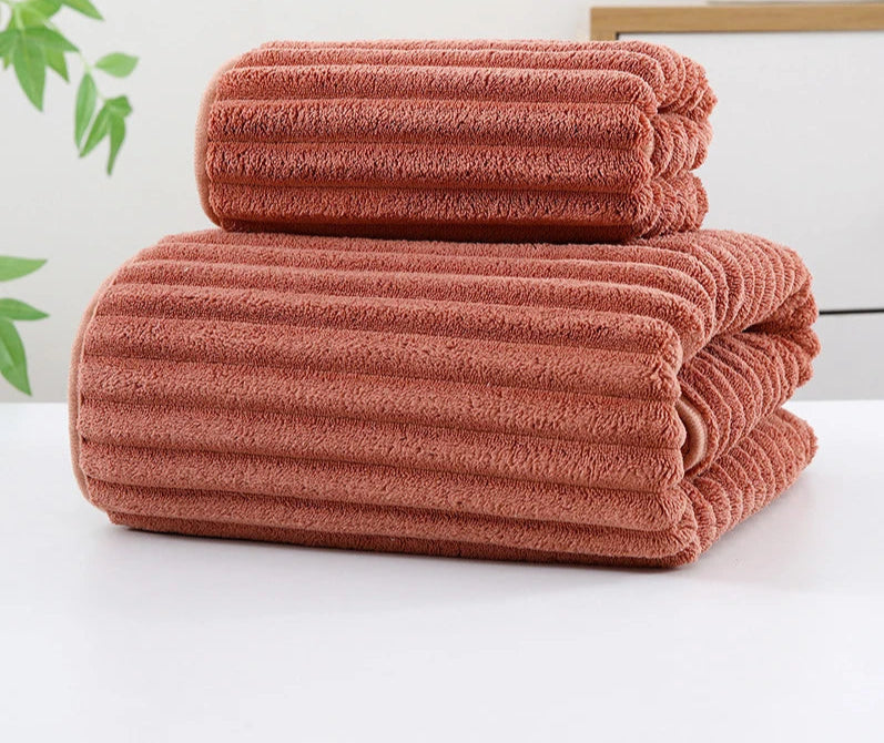 High quality bamboo charcoal coral velvet fiber bath towel