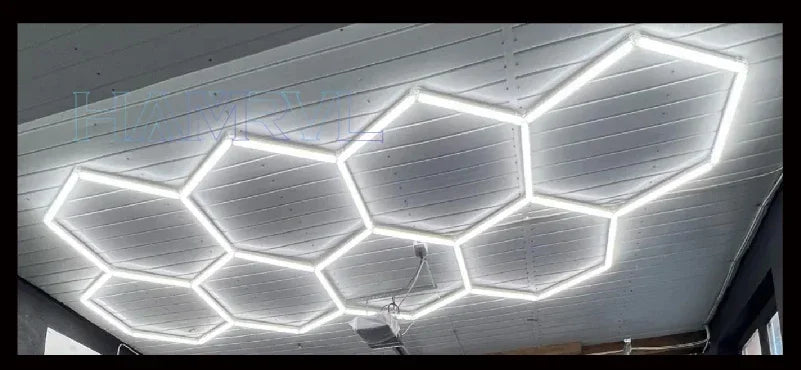 Hexagonal Ceiling Light – Ultra-Bright 6500K LED Light for Barbershop, Garage, Gym & More!