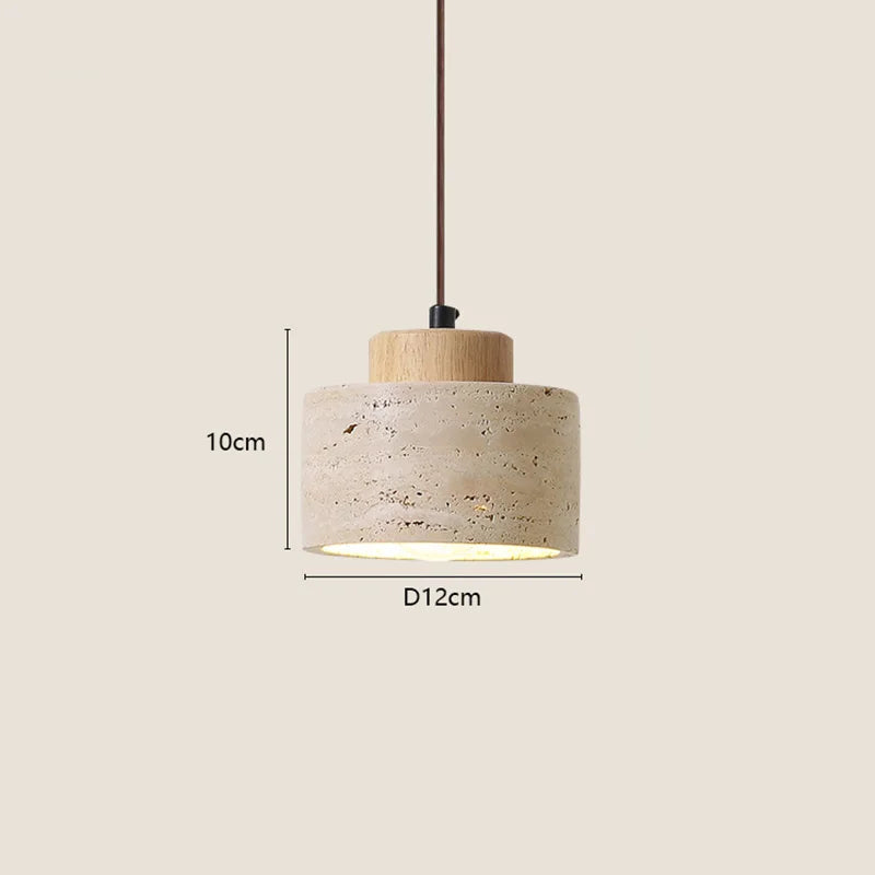 Japanese Modern Designer Wabi-Sabi Bedroom Bedside Lighting - Yellow Cave Stone Chandelier, 10cm height, 12cm diameter.