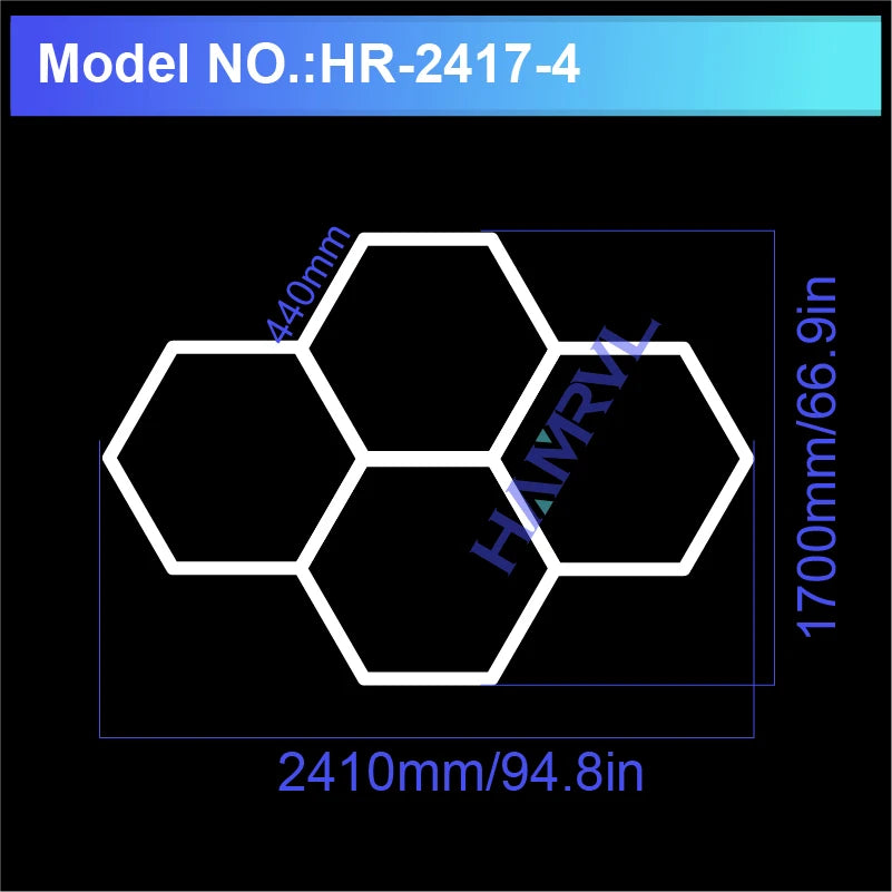 Hexagonal Ceiling Light – Ultra-Bright 6500K LED Light for Barbershop, Garage, Gym & More!