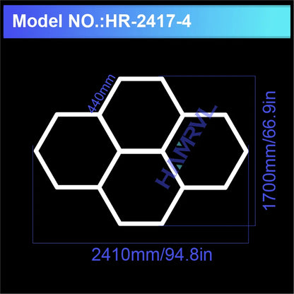 Hexagonal Ceiling Light – Ultra-Bright 6500K LED Light for Barbershop, Garage, Gym & More!