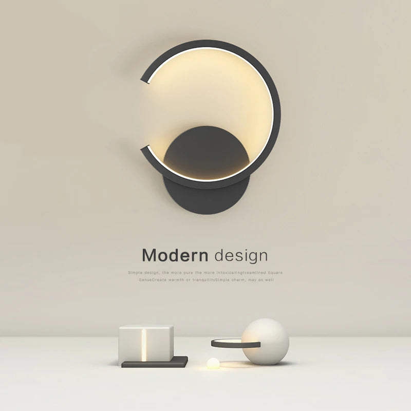 Nordic Black White Golden Wall Light