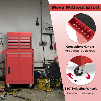 5-Drawer Rolling Tool Chest High Capacity Tool Storage Cabinet w/ Lockable Wheel