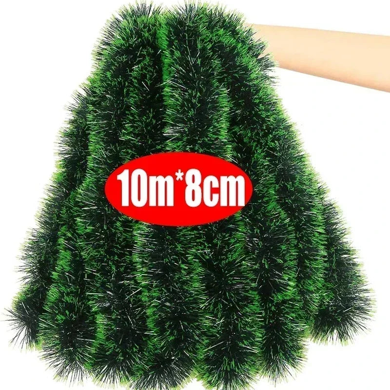 2M Wholesale Christmas Ribbon Garland – Green Cane Tinsel Ribbons for Xmas Tree, Wreaths & Holiday Decorations - Housite A-10M (5PCS)