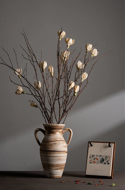Simple Wabi Sabi Style Vase – Handcrafted Stoneware Elegance