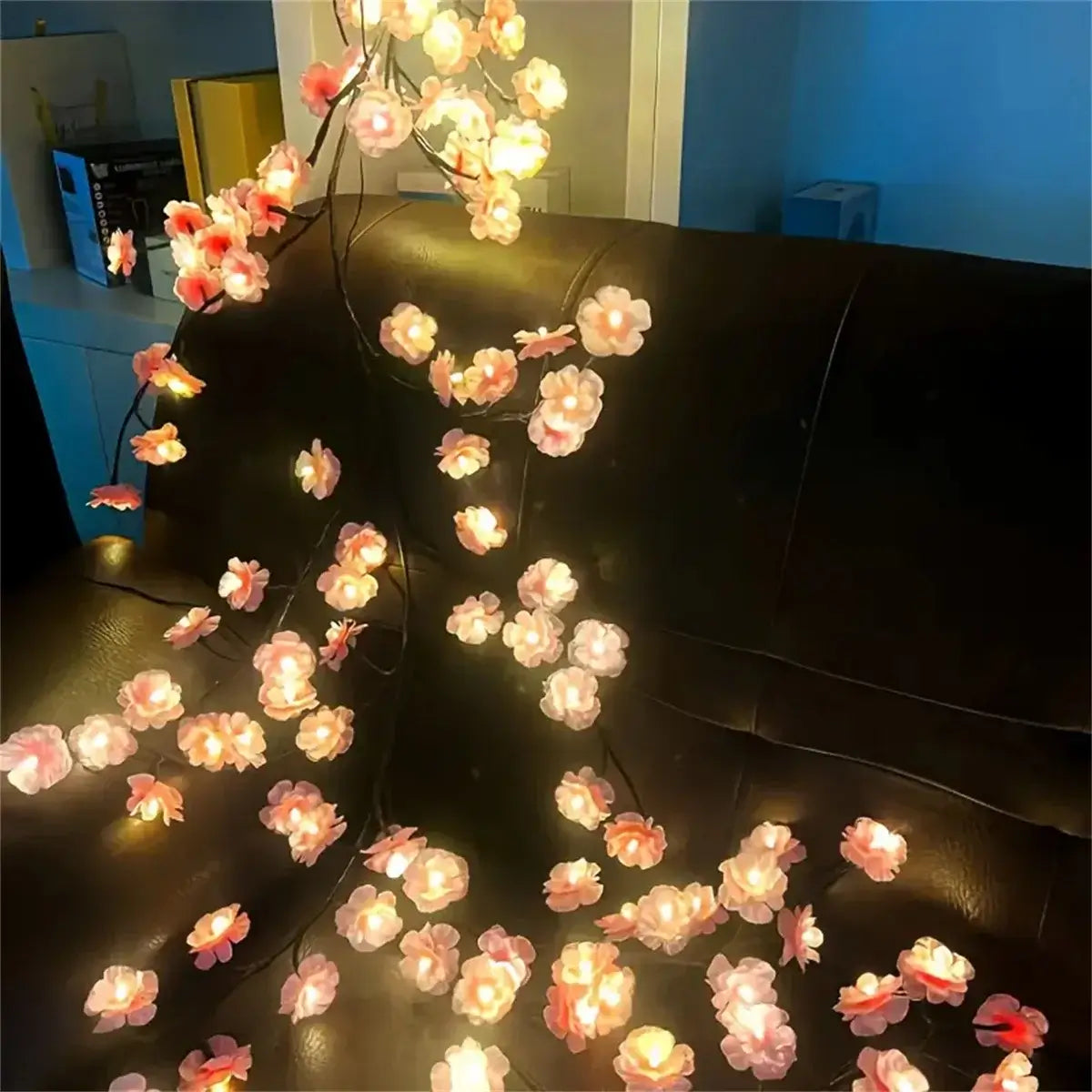 Cherry Blossom 96 LED USB Tree Branch Rattan Lights – 8 Modes Colourful String Lamp