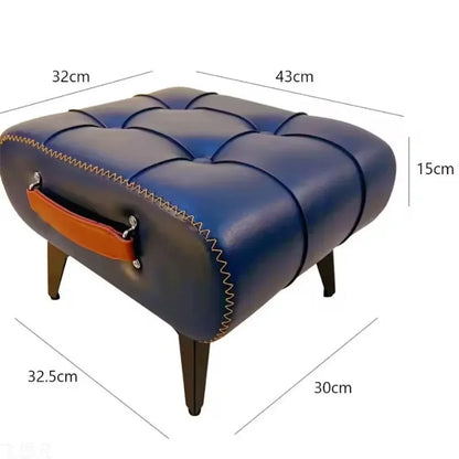Nordic Luxury Leather with Handle Portable Foot Step Stool