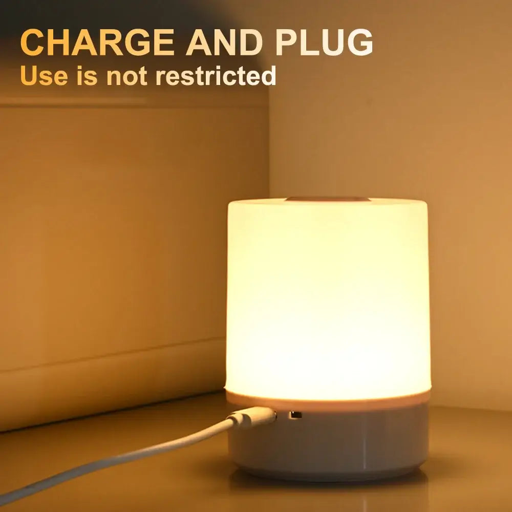 Touch Night Lamp – 3 Modes Dimming Bedside Light with USB Charging | Soft Ambient Light for Bedroom & Kids