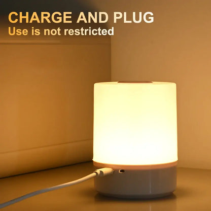 Touch Night Lamp – 3 Modes Dimming Bedside Light with USB Charging | Soft Ambient Light for Bedroom & Kids
