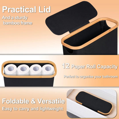 Toilet Paper Storage Basket with Lid – Organize Your Bathroom Essentials