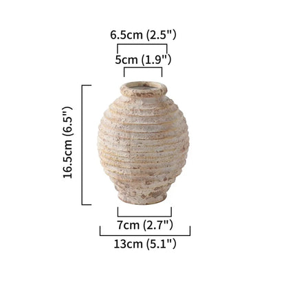 Retro Nostalgic Rough Clay Pottery Vase – Handmade Vintage Home Decor