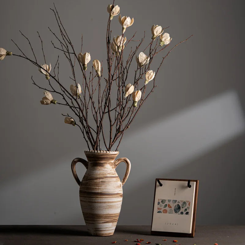 Simple Wabi Sabi Style Vase – Handcrafted Stoneware Elegance