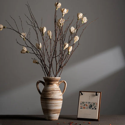 Simple Wabi Sabi Style Vase – Handcrafted Stoneware Elegance