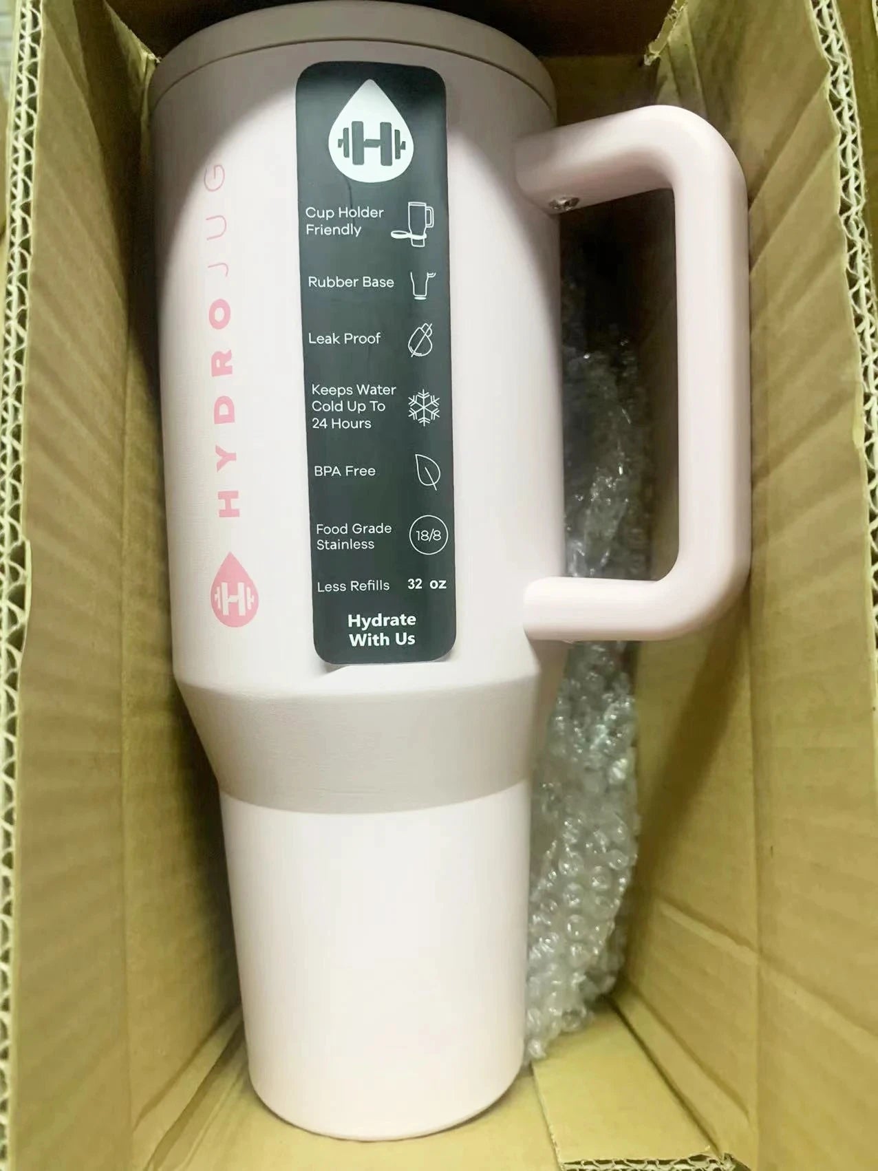 HydroJug Tumbler – 32OZ Stainless Steel Vacuum Insulated Travel Mug with Straw Lid