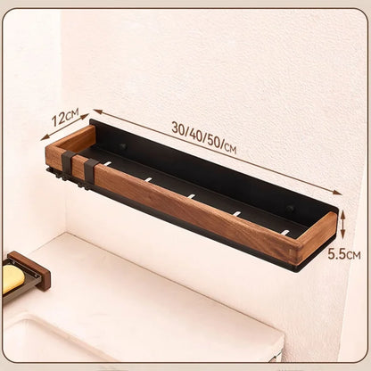 Premium Wood & Metal Wall Shelf Organizer