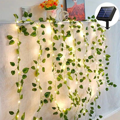 Green Leaf Fairy Lights - Eco-Friendly Decorative String Lights for Home and Garden Decor