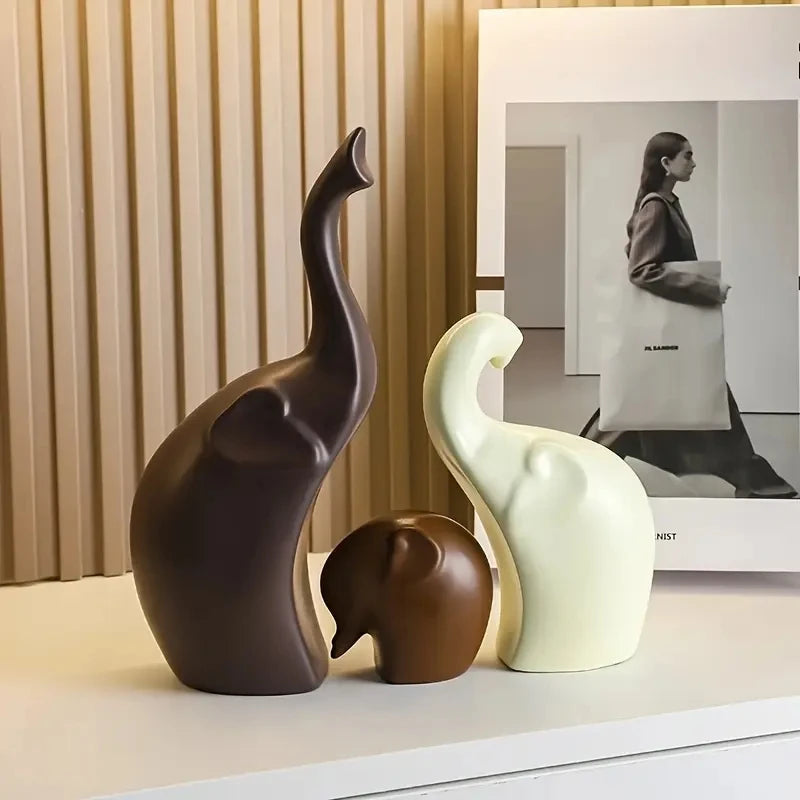 Housite – Nordic Style Elephant Family of Three Family Statues - Housite Tj001-205