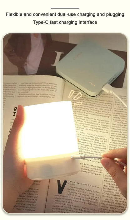 Touch Night Lamp – 3 Modes Dimming Bedside Light with USB Charging | Soft Ambient Light for Bedroom & Kids