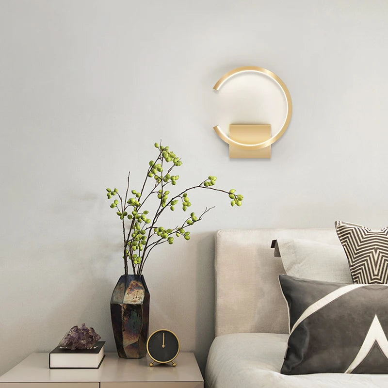 Nordic Black White Golden Wall Light