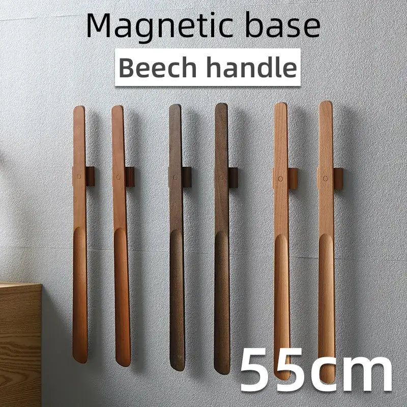 Magnetic Shoehorn – Durable Beech Wood Design for Effortless Shoe Assistance - Housite Nut-brown