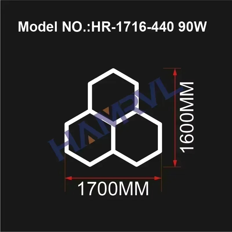 Hexagonal Ceiling Light – Ultra-Bright 6500K LED Light for Barbershop, Garage, Gym & More!