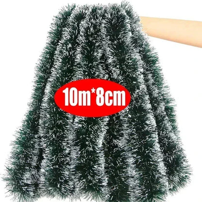 2M Wholesale Christmas Ribbon Garland – Green Cane Tinsel Ribbons for Xmas Tree, Wreaths & Holiday Decorations - Housite B-10M (5PCS)