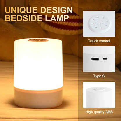 Touch Night Lamp – 3 Modes Dimming Bedside Light with USB Charging | Soft Ambient Light for Bedroom & Kids