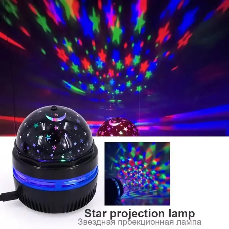 🌙 LED Starry Sky Night Light Projector – USB Rotating Magic Ball Lamp