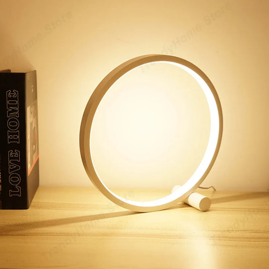 25CM LED Circular Ring Table Lamp - Modern Dimmable Light