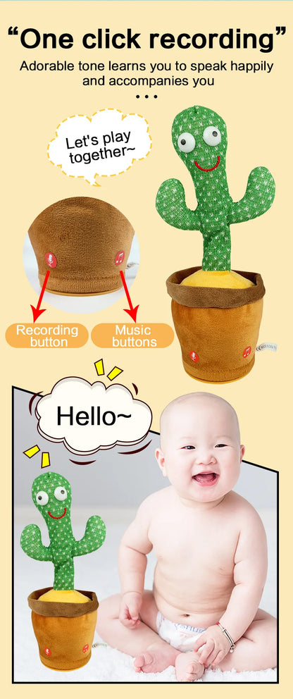 Dancing Talking Cactus Toy – Singing, Mimicking, and Glowing Fun for Babies and Kids