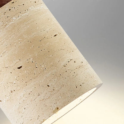 Japanese Modern Designer Wabi-Sabi Bedroom Bedside Lighting - Yellow Cave Stone Chandelier close-up.