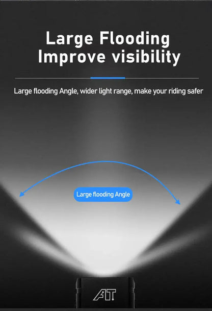 Bike Light T6 LED Rechargeable Bicycle Headlight – Type-C USB, Waterproof MTB Front Lamp, Powerful Night Cycling Flashlight