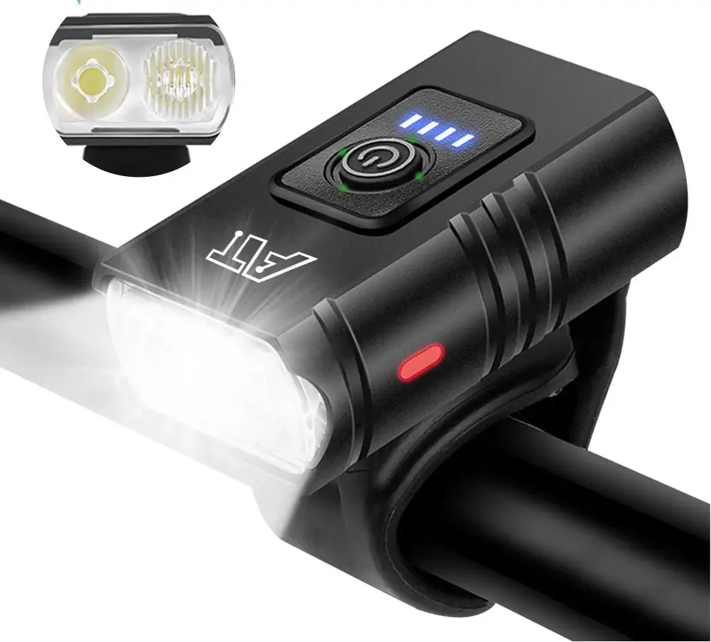 Bike Light T6 LED Rechargeable Bicycle Headlight – Type-C USB, Waterproof MTB Front Lamp, Powerful Night Cycling Flashlight