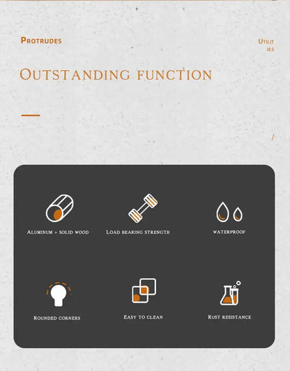 Outstanding function features of Black and white wall mounted bathroom shelves including waterproof and rust resistance.