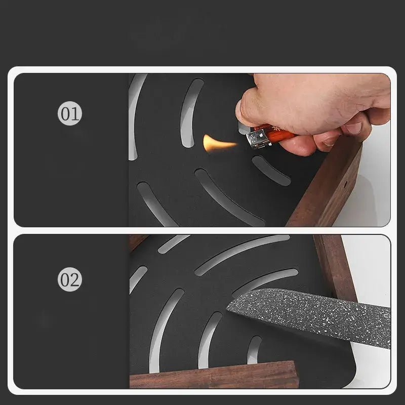 Black and white wall mounted bathroom shelves with decorative design and functional features.