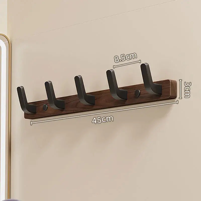 Wood Black Hook by Housite, space-saving towel and clothes hook, ideal for modern bathrooms and living rooms.