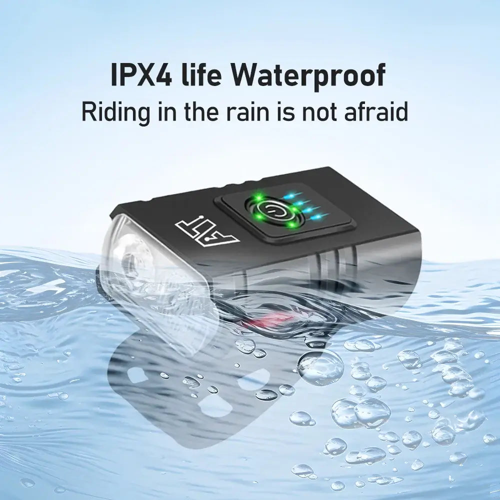 Bike Light T6 LED Rechargeable Bicycle Headlight – Type-C USB, Waterproof MTB Front Lamp, Powerful Night Cycling Flashlight with IPX4 waterproof rating