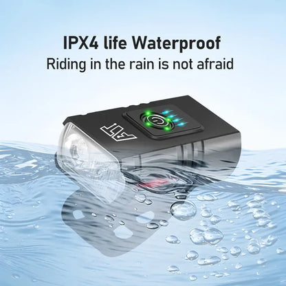 Bike Light T6 LED Rechargeable Bicycle Headlight – Type-C USB, Waterproof MTB Front Lamp, Powerful Night Cycling Flashlight with IPX4 waterproof rating