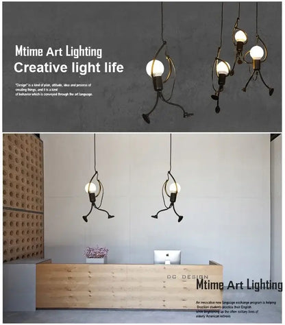 vintage industrial chandelier in modern office setting, unique art lighting for creative spaces