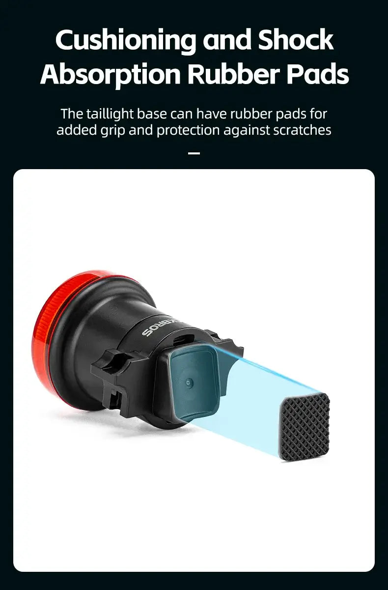 Smart Bike Tail Light – USB-C Rechargeable LED Rear Bicycle Light | IPX6 Waterproof Safety Light for Night Riding & Cycling with rubber pads