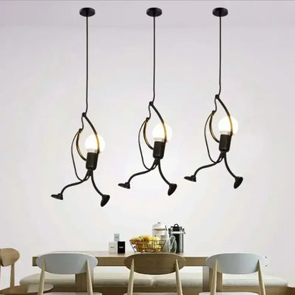 Vintage industrial chandelier featuring playful design, perfect for adding charm to any room.