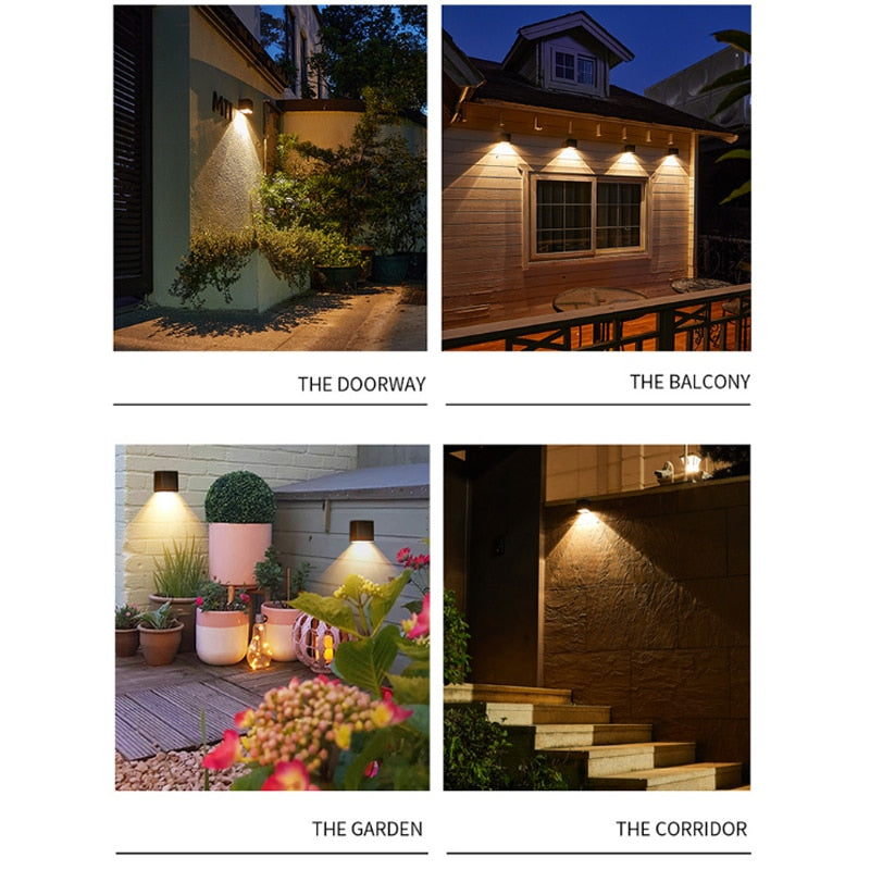 LED Solar Light Outdoor Garden Square Wall Lamp-the Housite UK