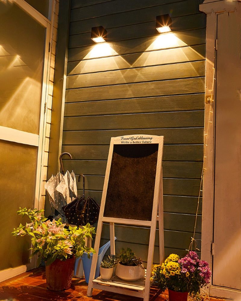 LED Solar Light Outdoor Garden Square Wall Lamp-the Housite UK