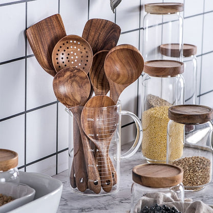 Teak Wood Kitchen utensil set-0-the Housite UK