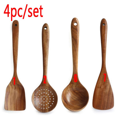 Teak Wood Kitchen utensil set-0-the Housite UK