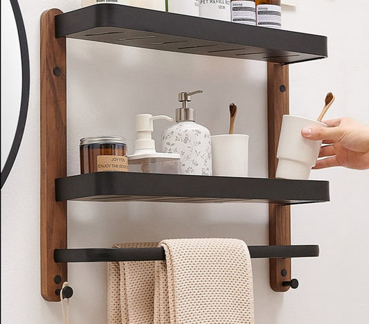 Wood/Metal Bathroom Shelving-0-the Housite UK